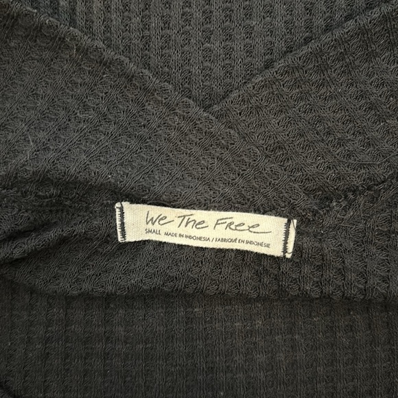 Free People We The Free Westend Black Thermal Top Size Small NWOT - Picture 10 of 10